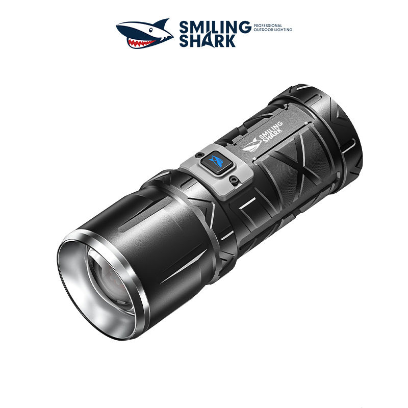 Smiling Shark SD-7100 Flashlight Super Bright 10000 lumens Torches Rechargeable Type-C Usb Rechargeable Zoomable Waterproof With Powerbank Function&nbsp;