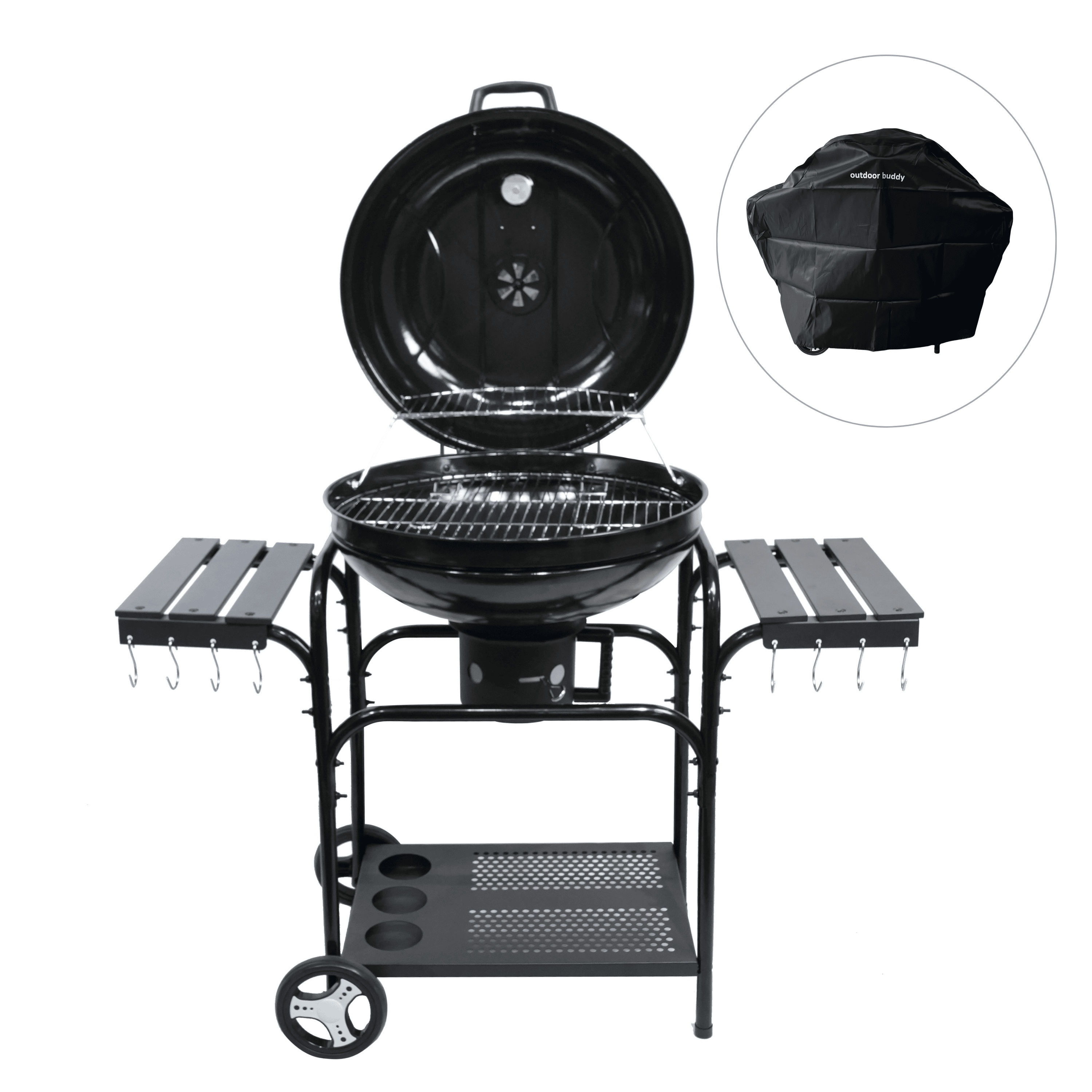 BraaiBoss 57cm Premium Charcoal Kettle Braai with Side Tables, & Protective Cover