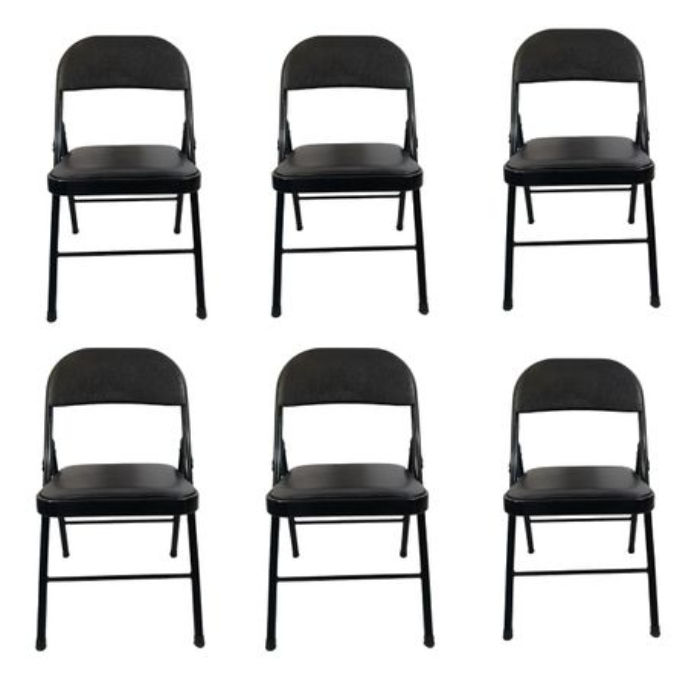 Foldable outdoor Chairs -6 Pack -Black
