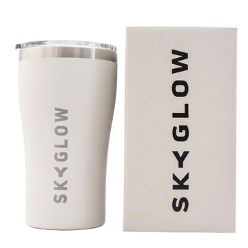 SkyGlow Travel Mug Steel Tumbler with Lid ,Double-Wall Coffee Mug Thermos - White