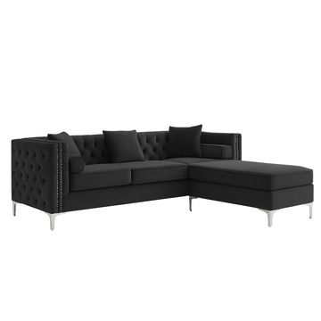 Oxford Corner Reversible Sectional Couch -Black