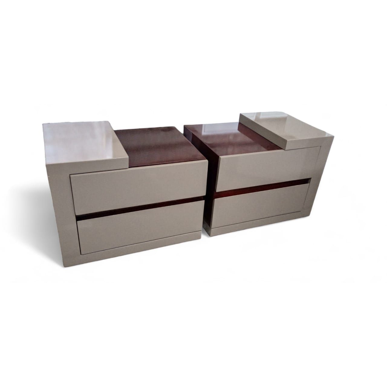 Humphery Side Pedestal - Set -Brown