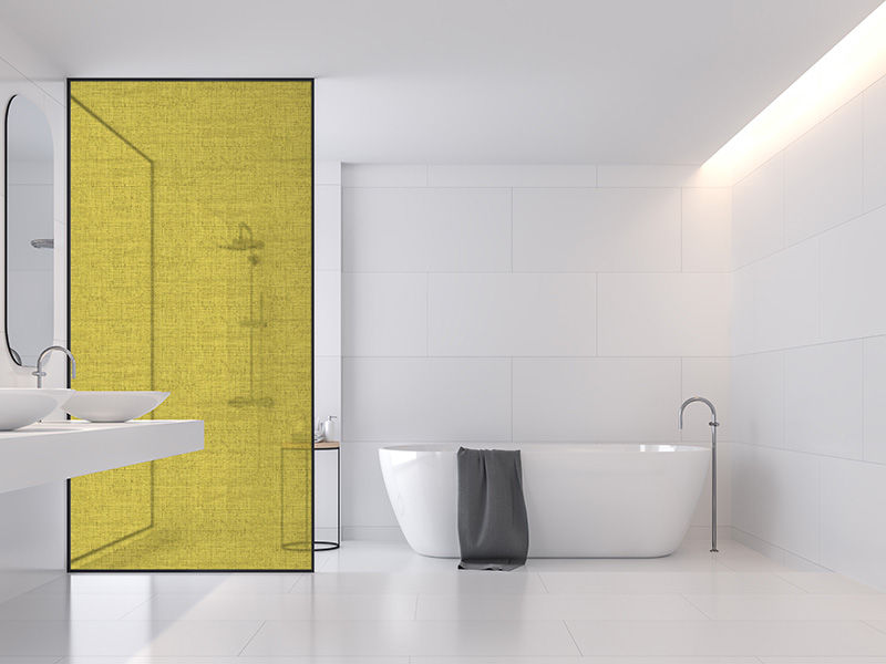 Frosted Vinyl Sticker For Your Shower Glass (glass not included)  Design: Hello Yellow