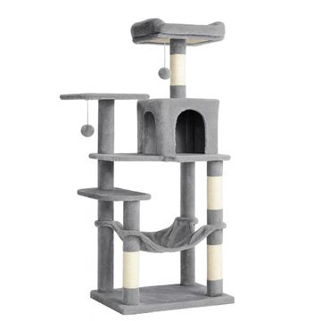 LASA Large Cat Tree Tower with Hammock, Cave & Scratching Posts - Grey