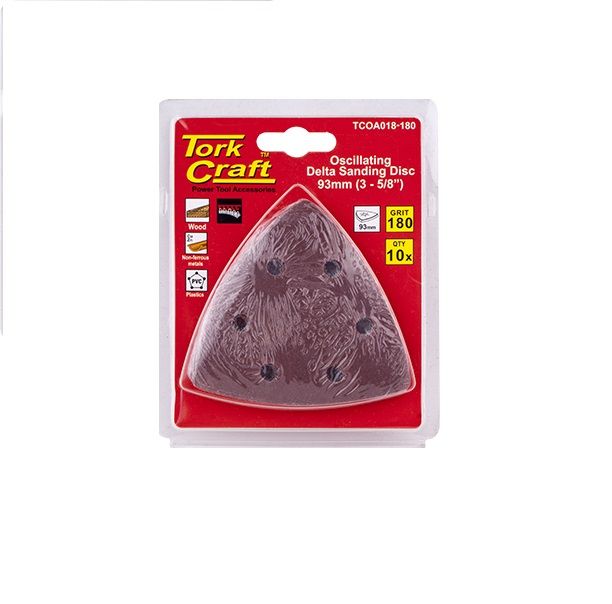 Tork Craft - TCOA018-180 Oscillating Sandpaper A/O 93mm 10Piece Delta Shape - 10 Pack