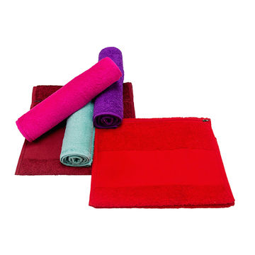 Bunty's Plush Gym Towel 450 GSM with Zip Pocket - Surf The Web(05 Pc Pack)