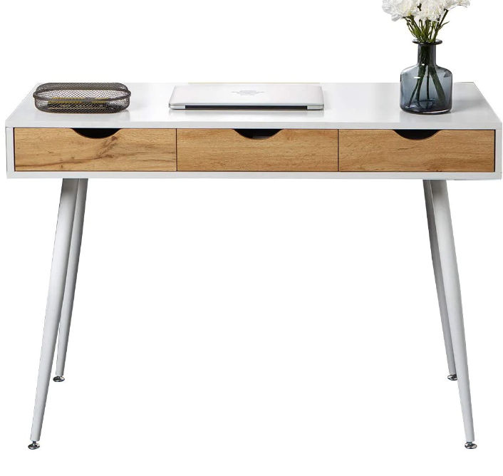 Greenline Interiors Laiba Study Desk White & Gold