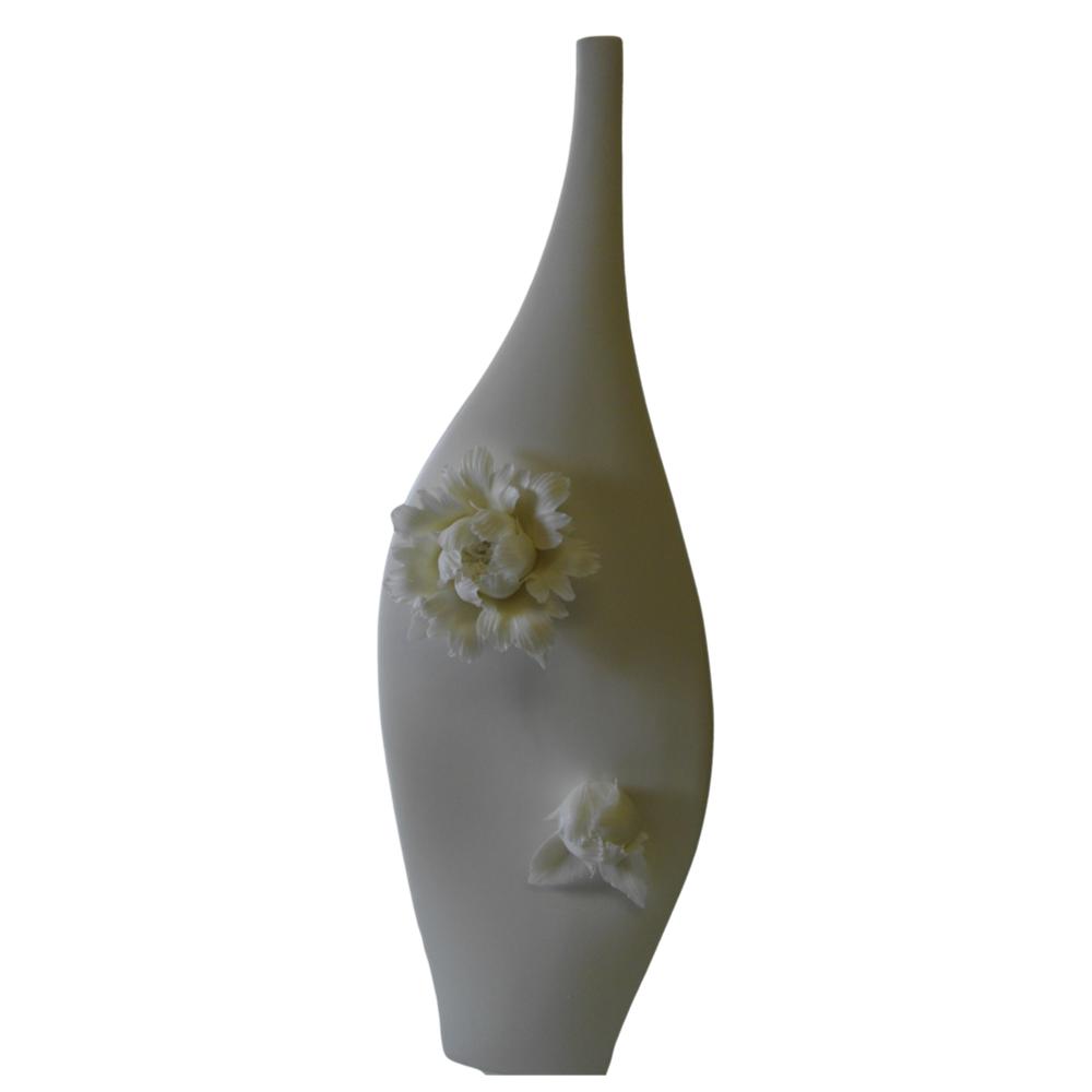 Porcelain Decor Vase with Two Peonies