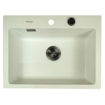 Quinn Small Bowl Quartz Kitchen Sink White - Gun Metal Grey