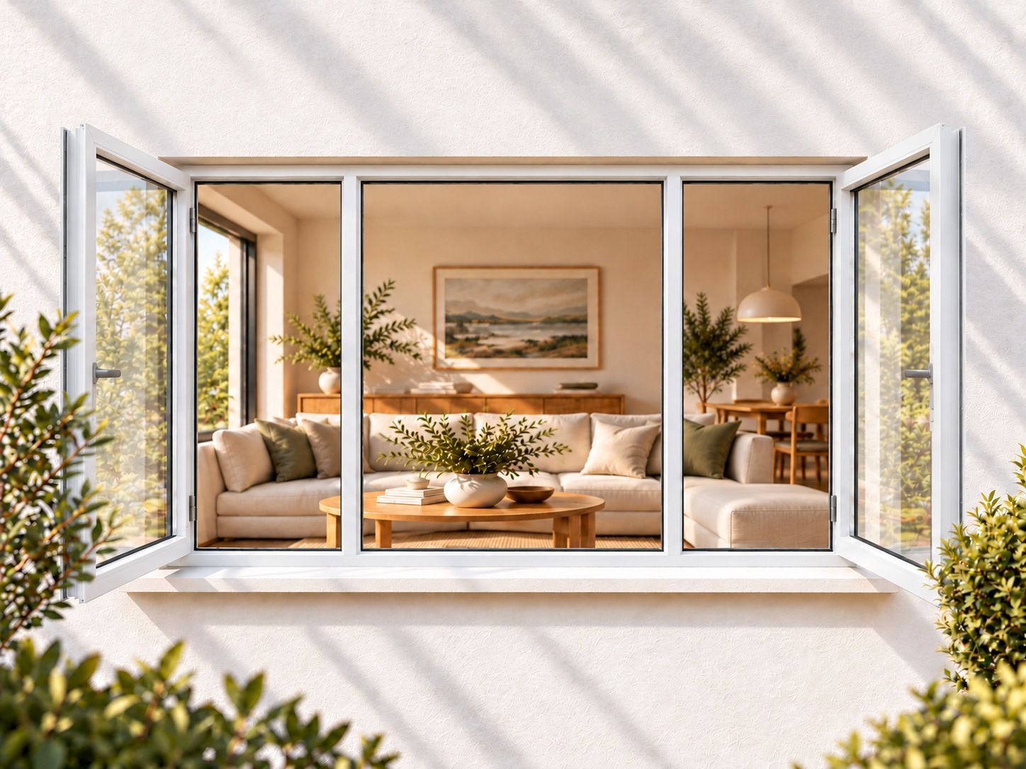 Kenzo Premium Side-Hung Aluminium Window - White, 2400 900 mm, Double Side Opener