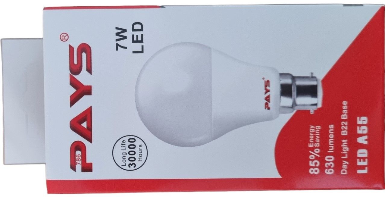 A55 Led Lamp 7w B22 daylight Pays