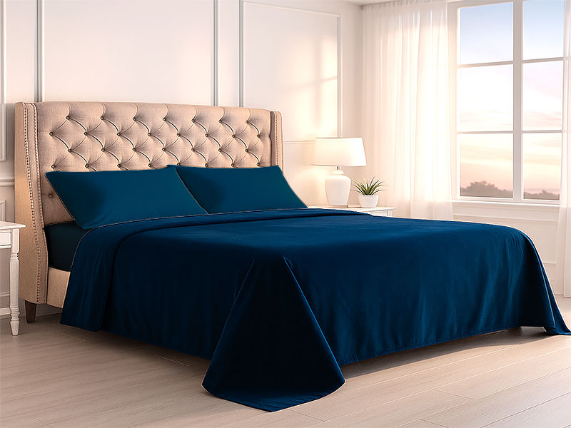 Simply Sleep - Everyday Collection Flat Sheet - 90GSM - Pageant Blue - Double XL(06 Pc Pack)
