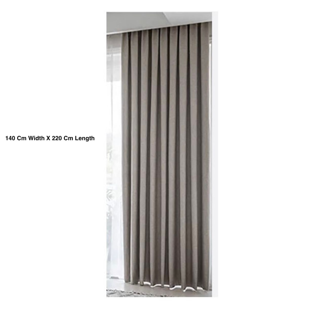 100% Blockout Light Brown Tapped Curtains-140 Cm Width x220 Cm Height