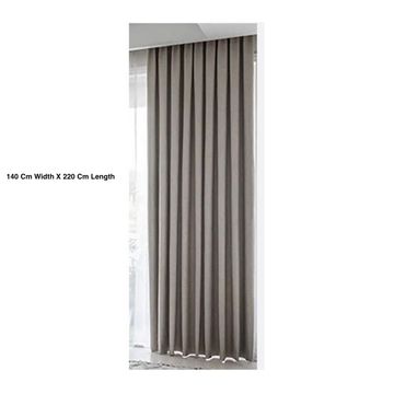 100% Blockout Light Brown Tapped Curtains-140 Cm Width x220 Cm Height