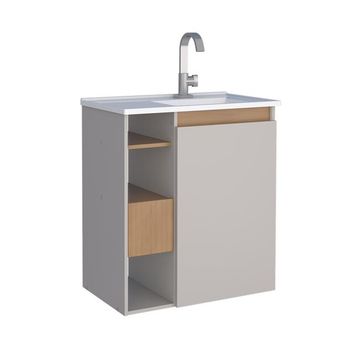 Lotus 60 Wooden Bathroom Vanity Wall Mount-Nude