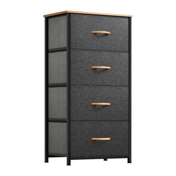 4-Tier Multi-Purpose-Tier  Fabric Storage Dresser – Black, Compact & Multi-Purpose