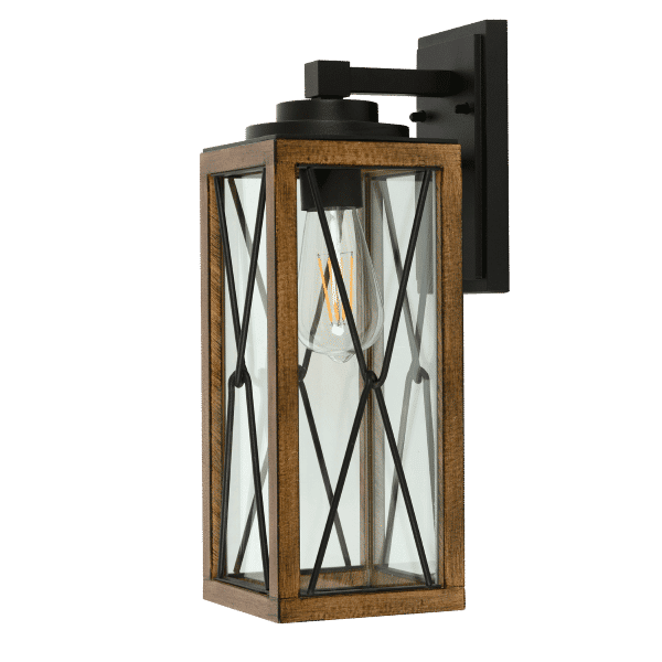 Zebbies Lighting Cleat Painted Metal Wood Finish Wall Light