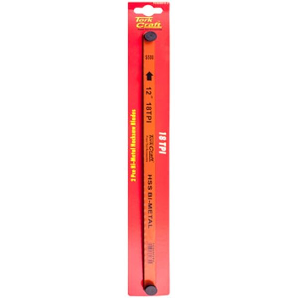 2Pc Hacksaw Blade Bi-Metal 18Tx300 Hanging Card
