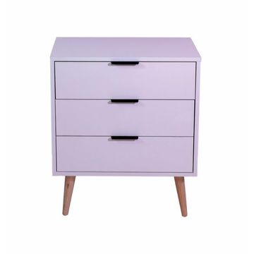 Diana Three Drawer Chest Of Drawers White With Pine Legs