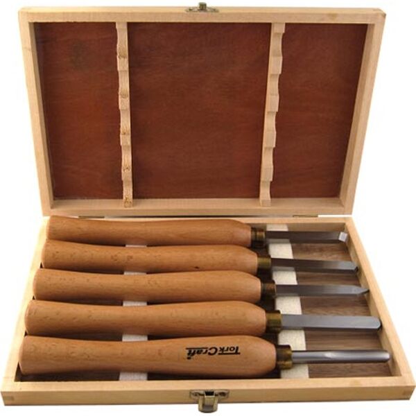 Chisel Set Wood Turning 270Mm Hss 5 Piece Wood Case