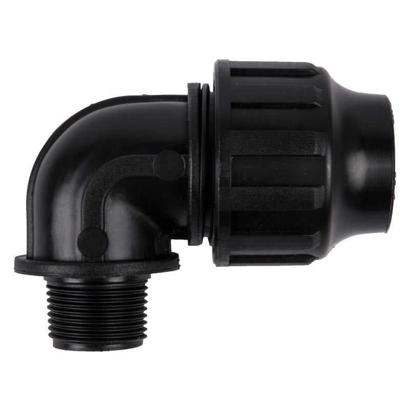 Plast Elbow Compression Male 63 X2