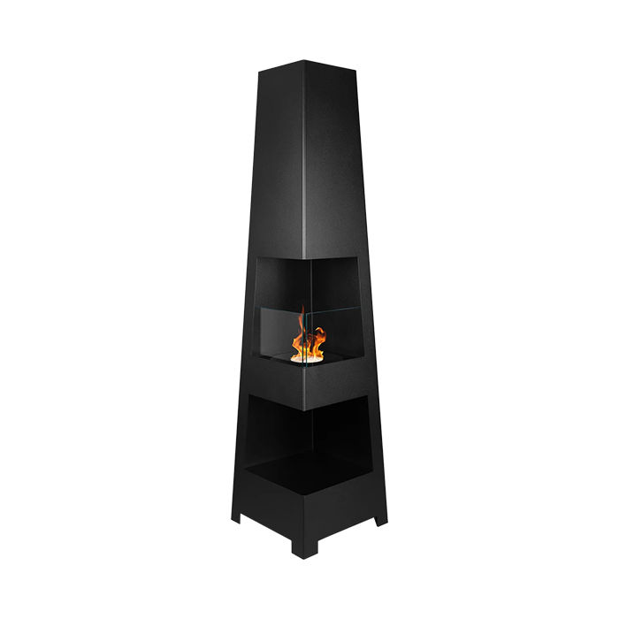 NOVAFLAME - Freestanding Bio-Fireplace Pyramid Garden black matte