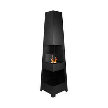 NOVAFLAME - Freestanding Bio-Fireplace Pyramid Garden black matte