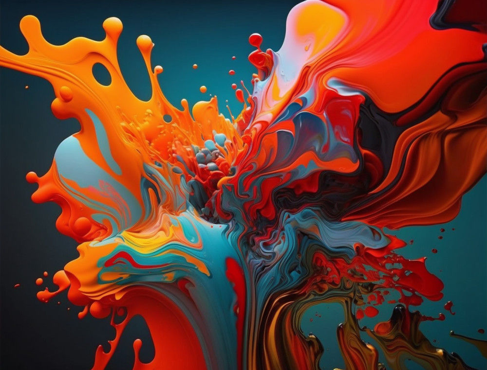 Canvas Wall Art - Canvas Wall Art-Vibrant Colorful Dutch Pour - B1243 - [120 x 80 cm]