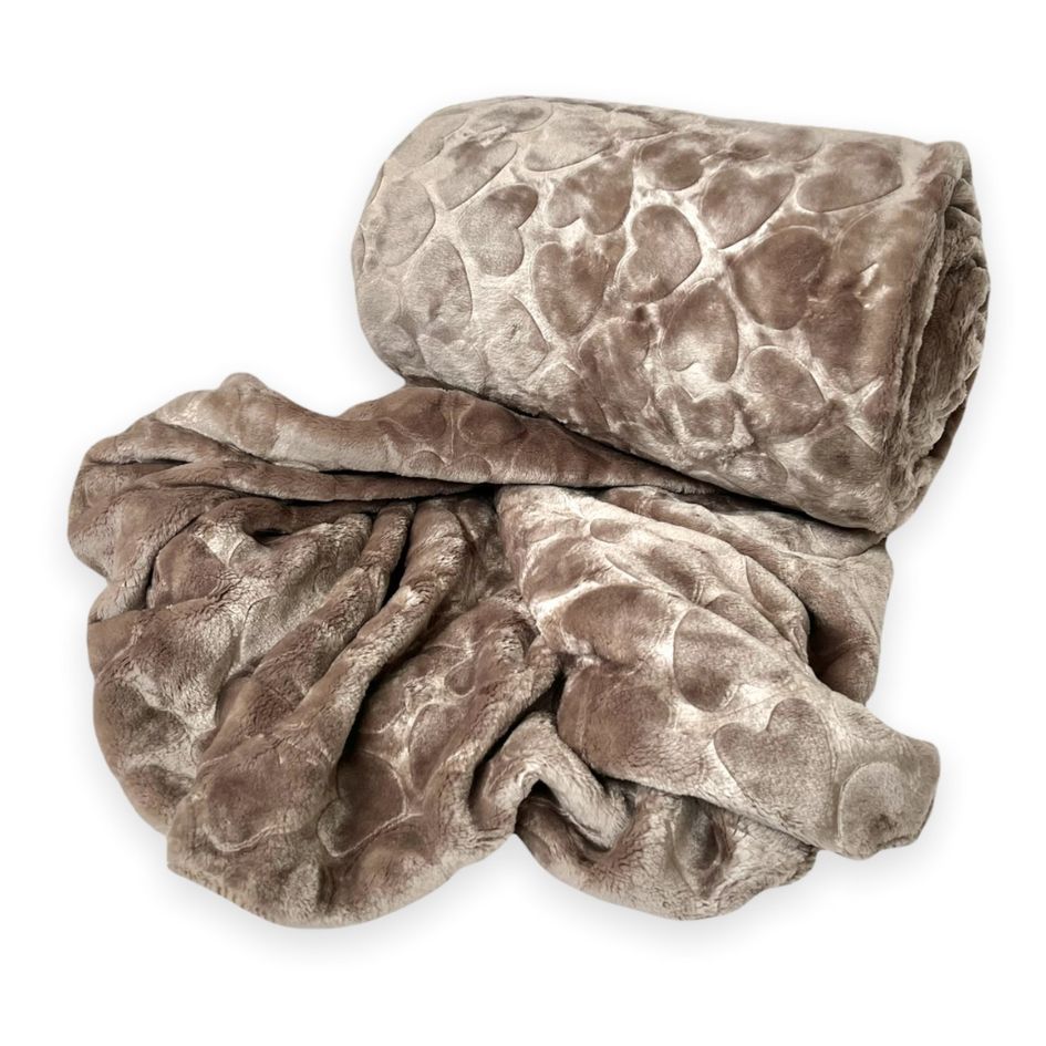 Nu Dekor - Rainbow Winter Fleece Blanket - 180 x 210cm - Golden Brown