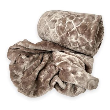 Nu Dekor - Rainbow Winter Fleece Blanket - 180 x 210cm - Golden Brown