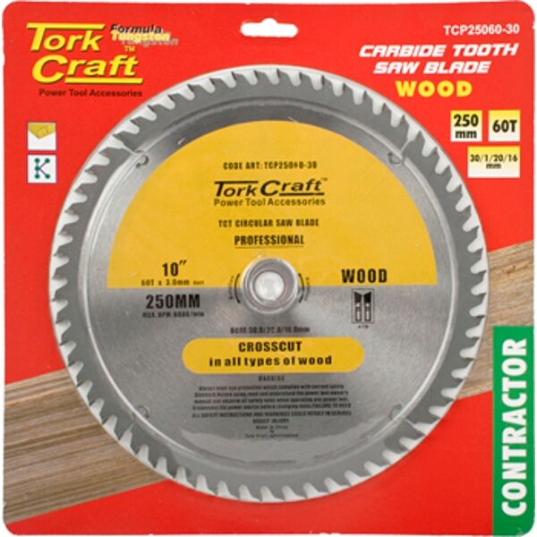 Blade Contractor 250 X 60T 30/20/16 Circular Saw Tct