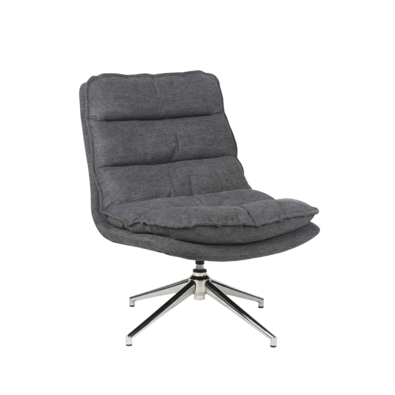 Textured Fabric Swivel Lounge Chair - Grey