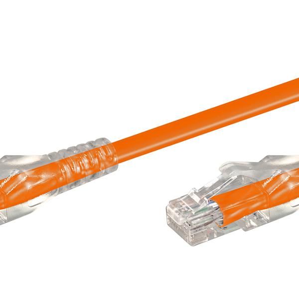 Linkqnet Rj45 Cat6 Anti-Snag Moulded Pvc Network Flylead - Orange - 15M