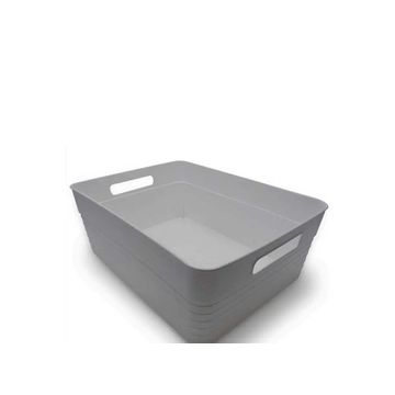 WOODLY Storage Basket, Grey, 12L