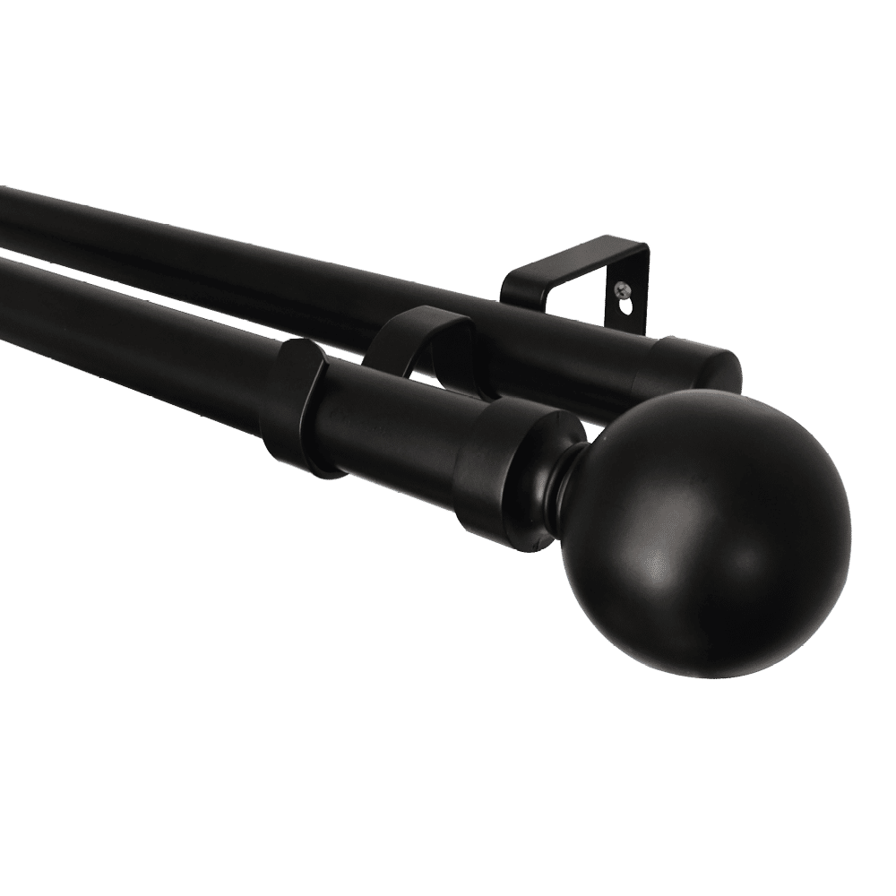 28-32mm Exp Rod Dbl Ball Finial Black 2.6-5.0 m