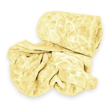 Nu Dekor - Rainbow Winter Fleece Blanket - 180 x 210cm - Canary Yellow