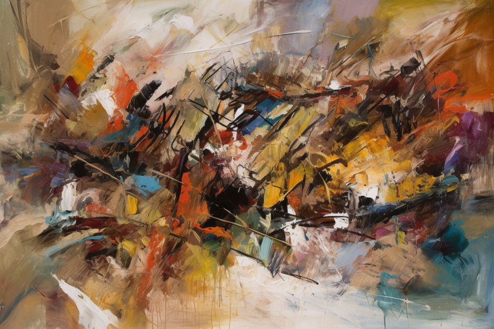 Canvas Wall Art - Abstract Expressionist Painting  - A1499 - [120 x 80 cm]