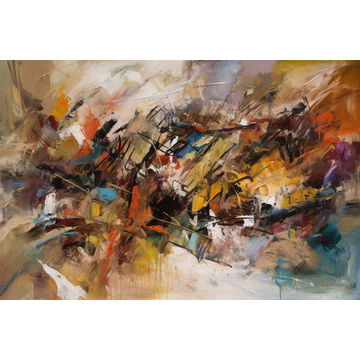 Canvas Wall Art - Abstract Expressionist Painting  - A1499 - [120 x 80 cm]