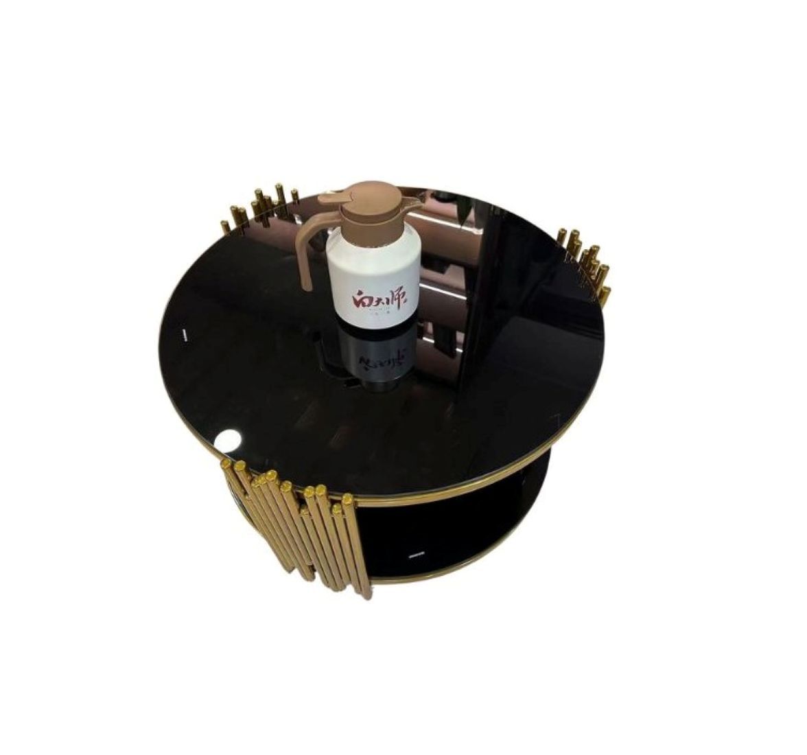 Modern Round Elegance Black Glass Coffee Table