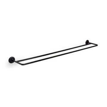 Woodly Double Towel Rail, Stainless Steel, Black, 800mm