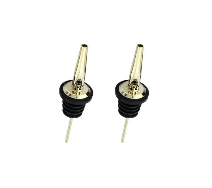 Pack of 2 Replacement pourers for Oil bottles - Gold