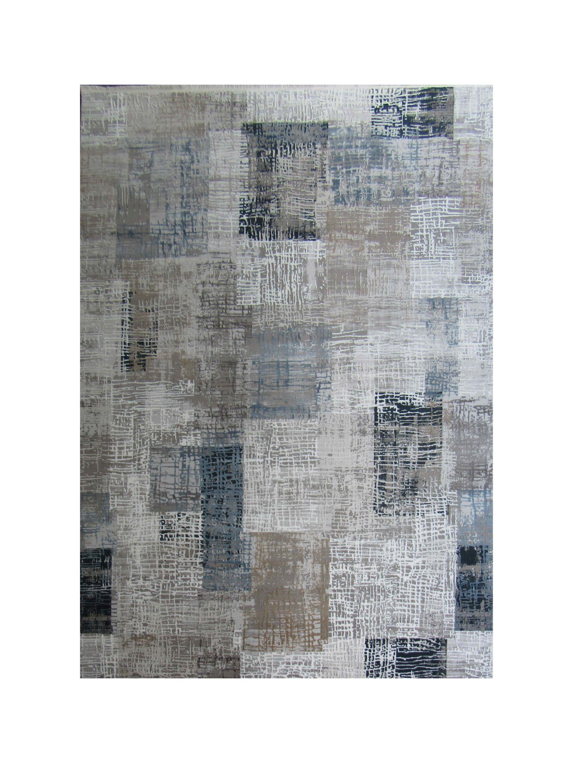 BK Carpets & Rugs – Modern Patchwork Rug –  Blue - Beige - White  - 2m x 2.9m