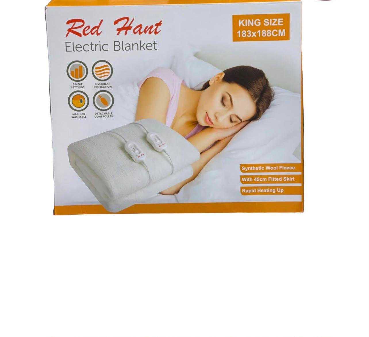 Red Hant King Size Electric Blanket (183x188cm)