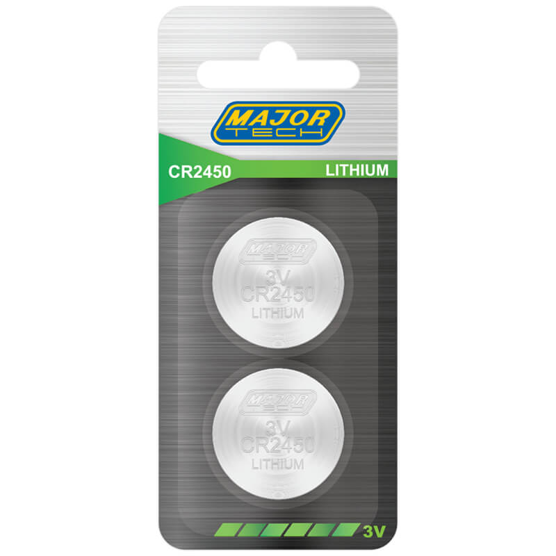Button Cells (CR2450-BP2) - Major Tech