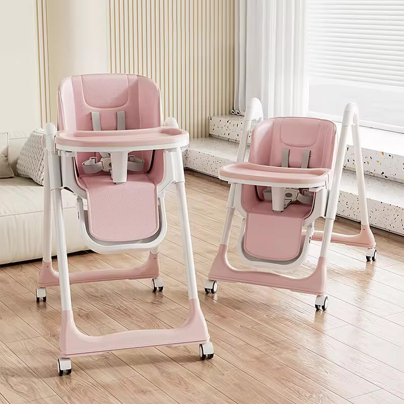 Foldable Booster Dining Baby High Chair - Pink