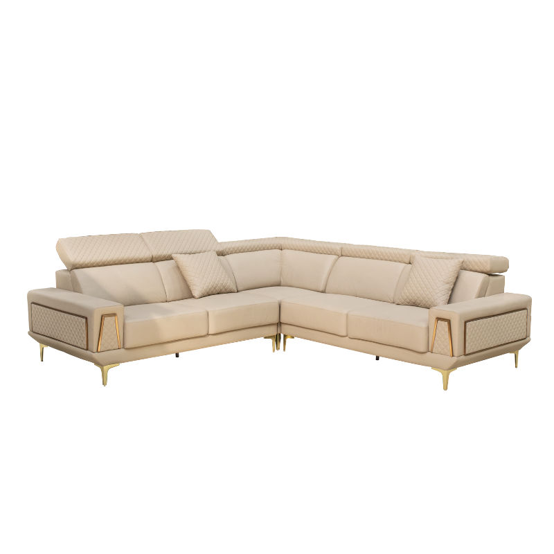 GOF Furniture - Plush L-Shape Genuine Leather Couch