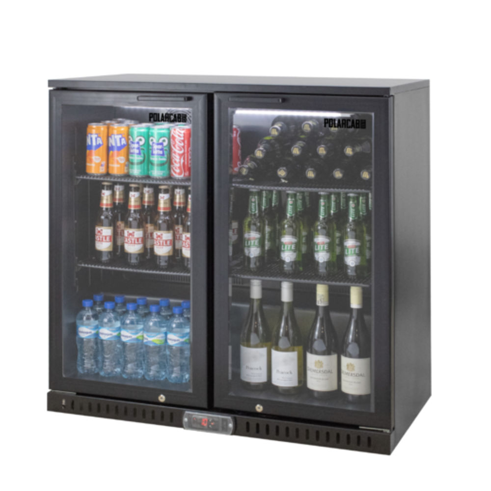 PolarCab Black- Back Bar Cooler 2 Hinged Door