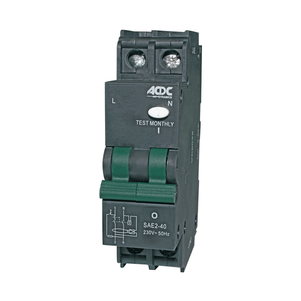 40A 30mA 2P RCD NO OVERLOAD