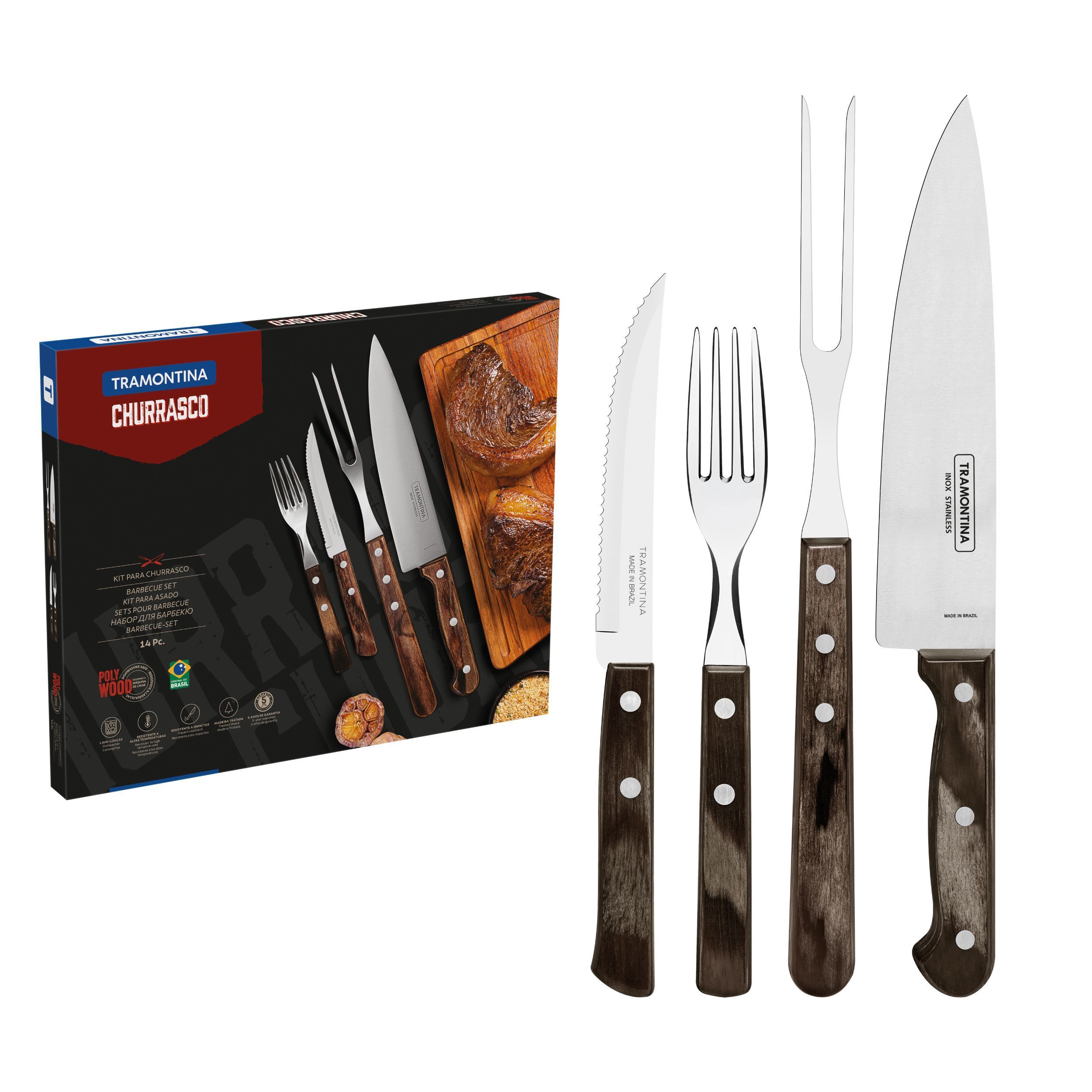 Tramontina 14 piece Polywood Barbecue Set