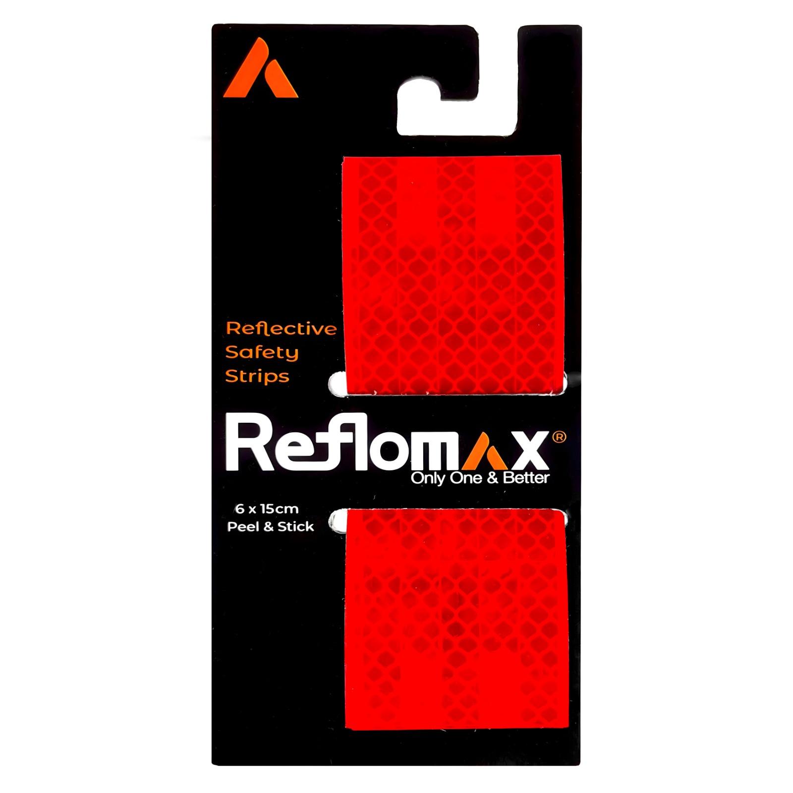 Reflomax - Reflective Safety Reflector Multipurpose Strips - 6 Pieces - Red